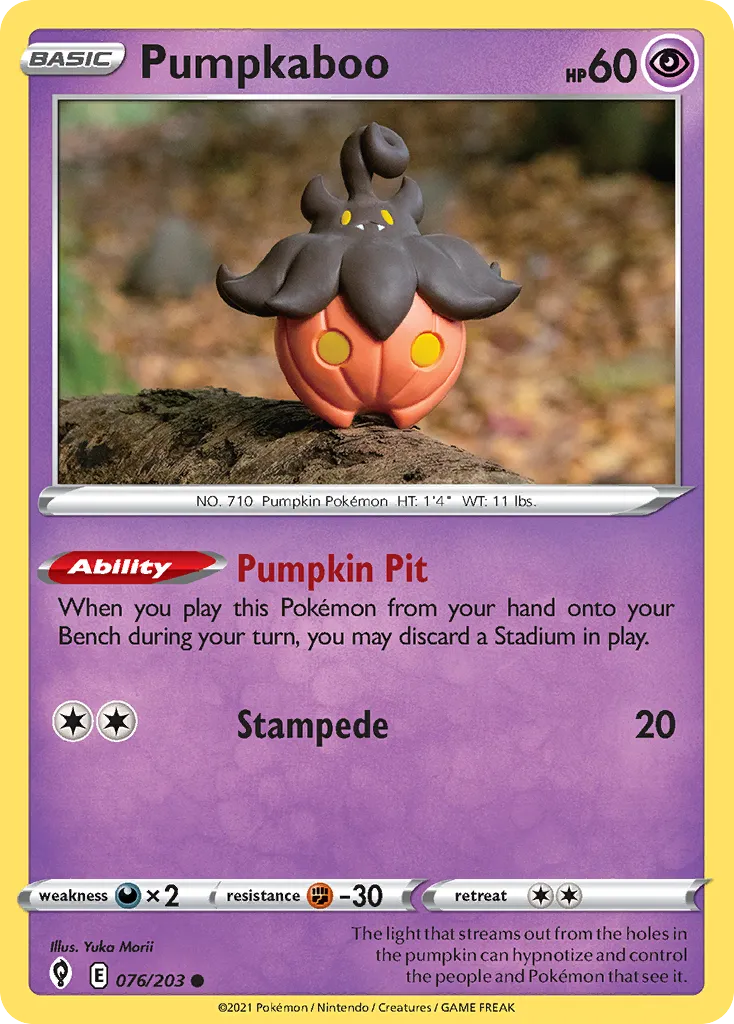 2021 Evolving Skies Pumpkaboo Common #076/203 Common card image