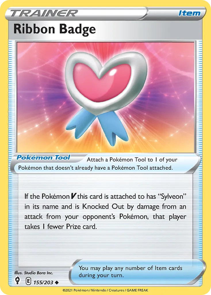 2021 Evolving Skies Ribbon Badge #155/203 Uncommon card image