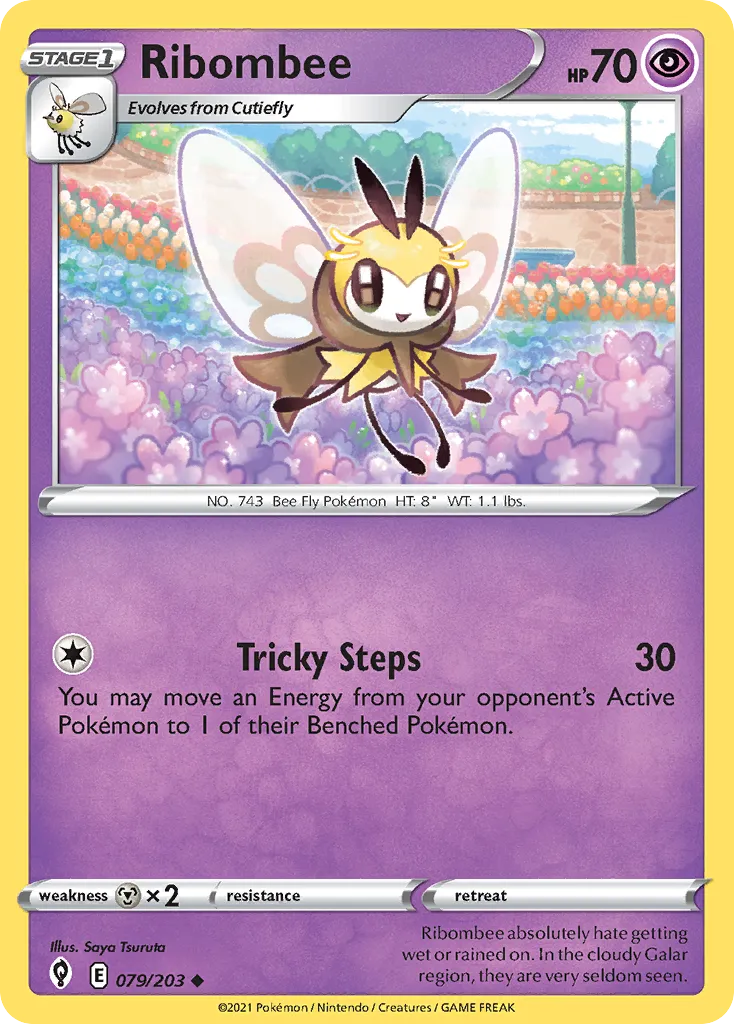 2021 Evolving Skies Ribombee Uncommon #079/203 Uncommon card image