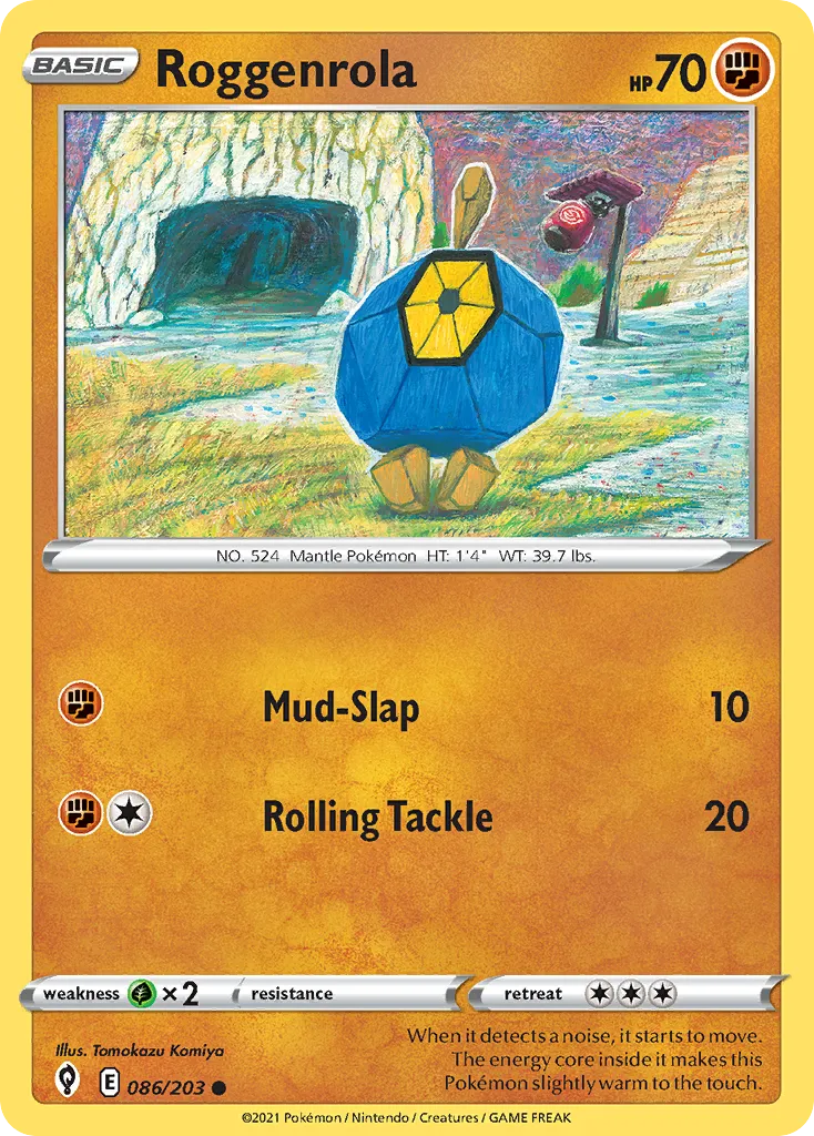 2021 Evolving Skies Roggenrola Common #086/203 Common card image