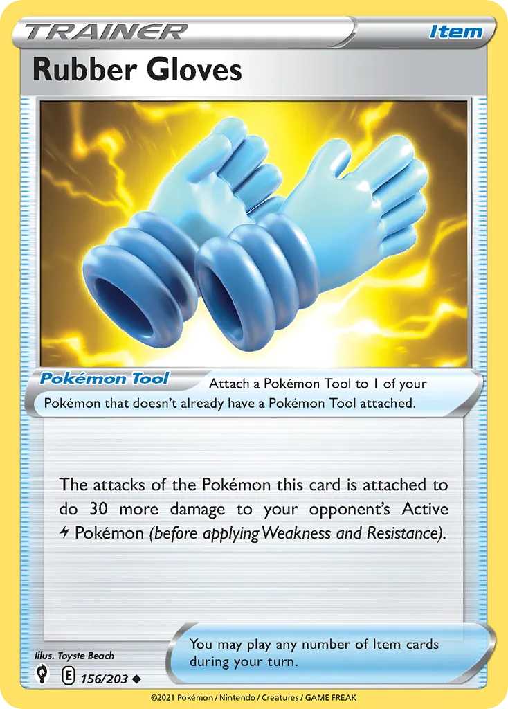 2021 Evolving Skies Rubber Gloves Uncommon #156/203 Uncommon card image
