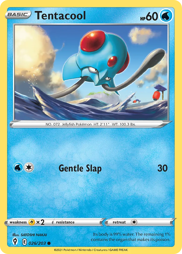 2021 Evolving Skies Tentacool Common #026/203 Common card image