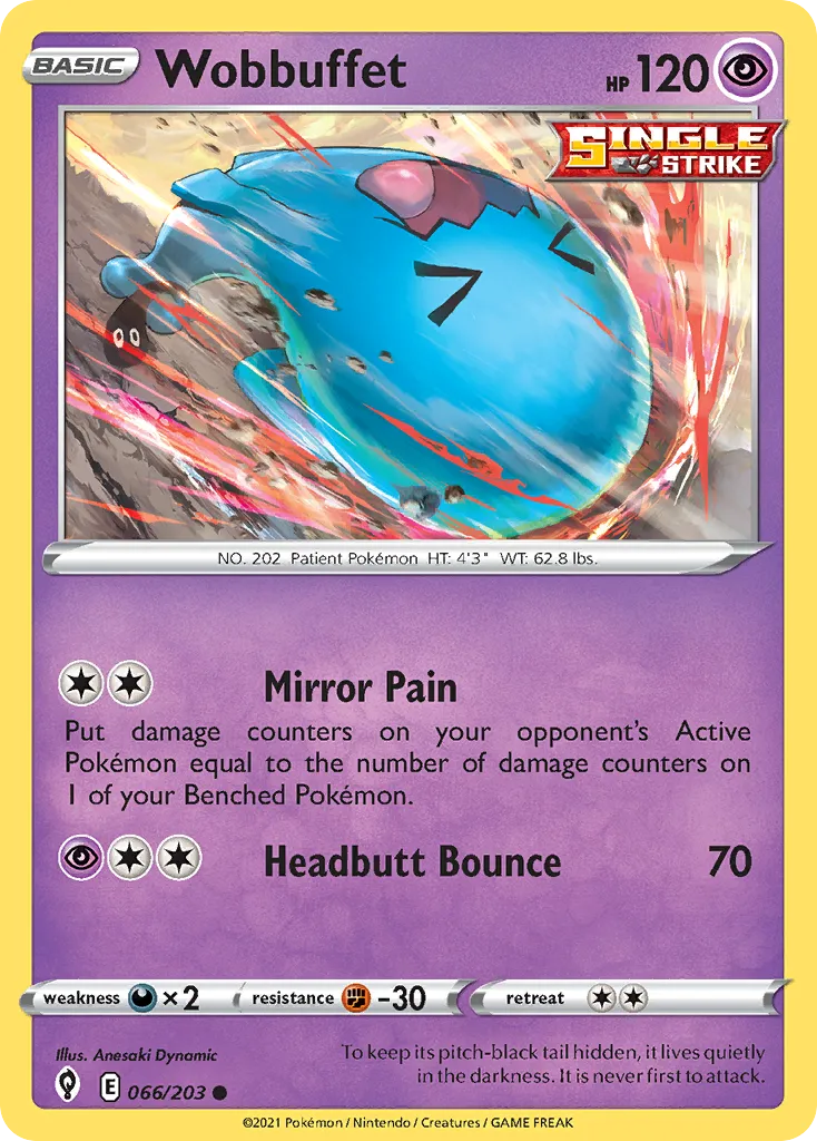 2021 Evolving Skies Wobbuffet Common #066/203 Common card image