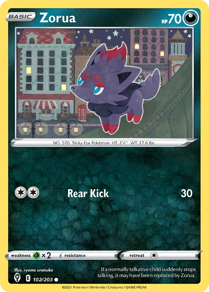 2021 Evolving Skies Zorua Common #102/203 Common card image