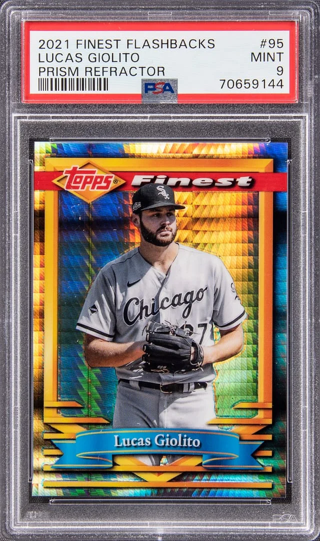 2021 Finest Lucas Giolito Flashbacks Prism Refractor #95 card image