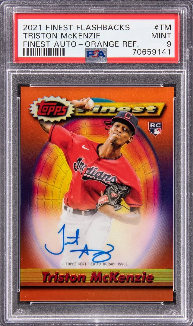 2021 Finest Triston McKenzie Flashbacks Finest Auto - Orange Refractor #940-TM card image