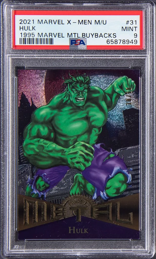 2021 Fleer Hulk Marvel X-Men Metal Universe 1995 Marvel Metal Buybacks #31 card image