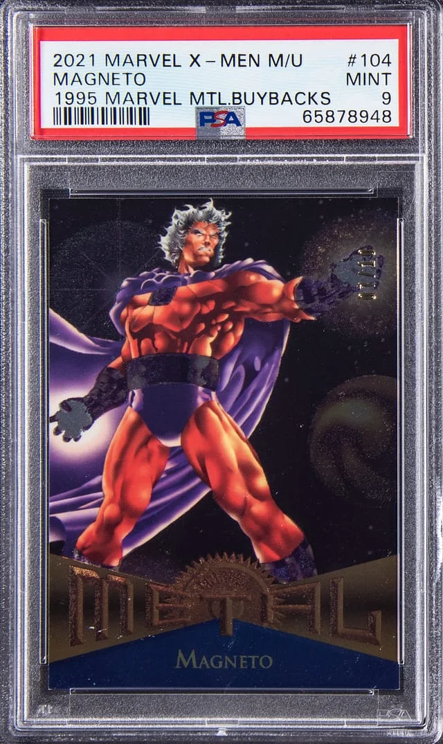 2021 Fleer Magneto Marvel X-Men Metal Universe 1995 Buybacks #104 card image