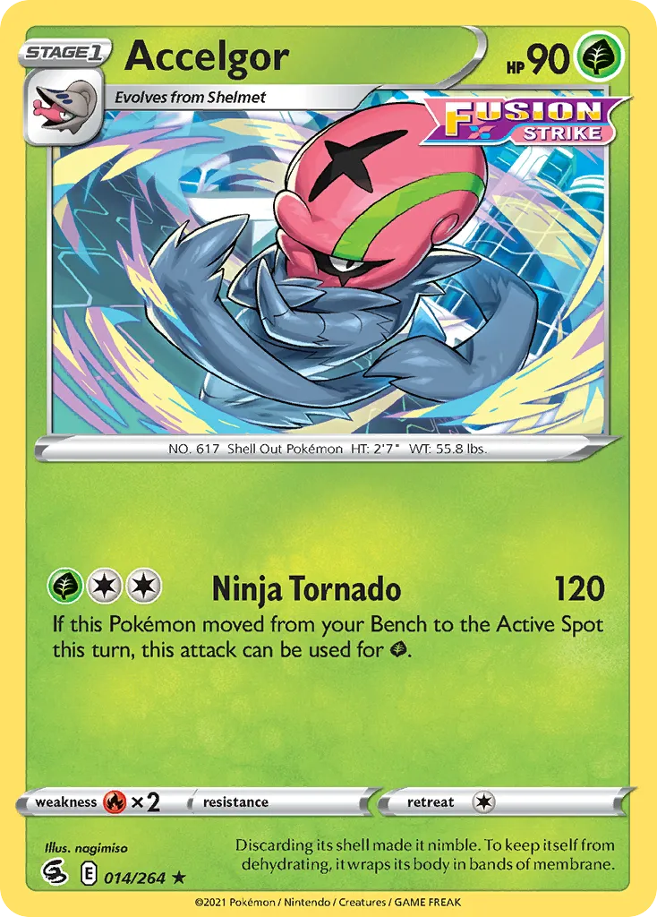 2021 Fusion Strike Accelgor Rare #014/264 Rare card image