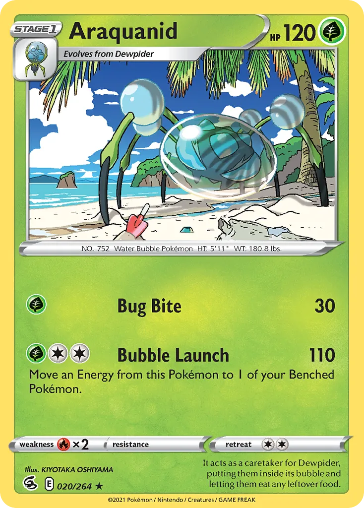 2021 Fusion Strike Araquanid Rare #020/264 Rare card image