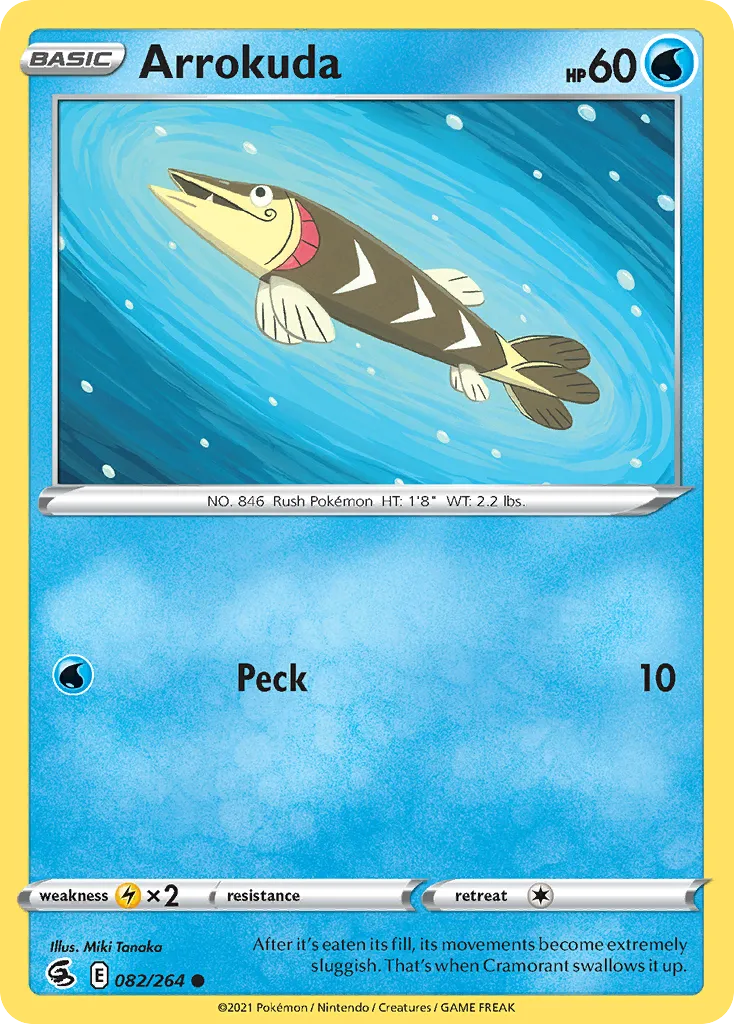 2021 Fusion Strike Arrokuda Common #082/264 Common card image