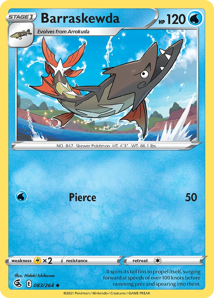 2021 Fusion Strike Barraskewda #083/264 Uncommon card image