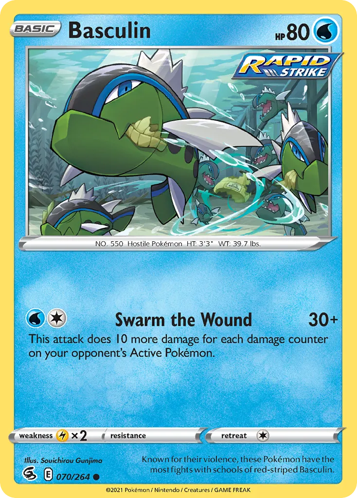 2021 Fusion Strike Basculin Common #070/264 Common card image
