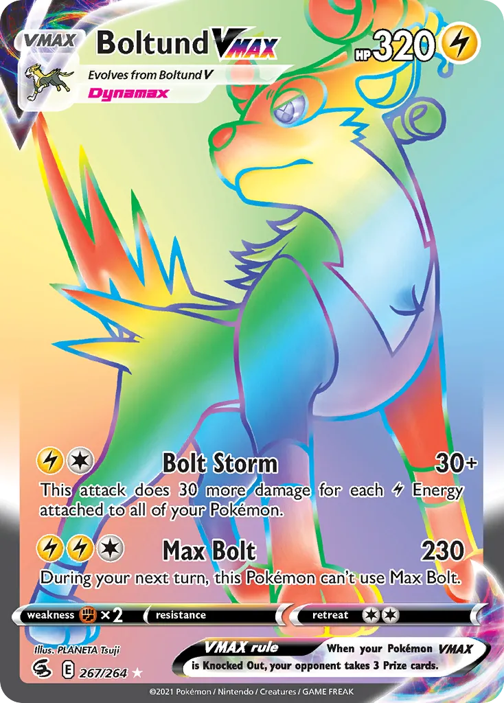 2021 Fusion Strike Boltund VMAX Rare Holo VMAX #104/264 Rare Holo VMAX card image