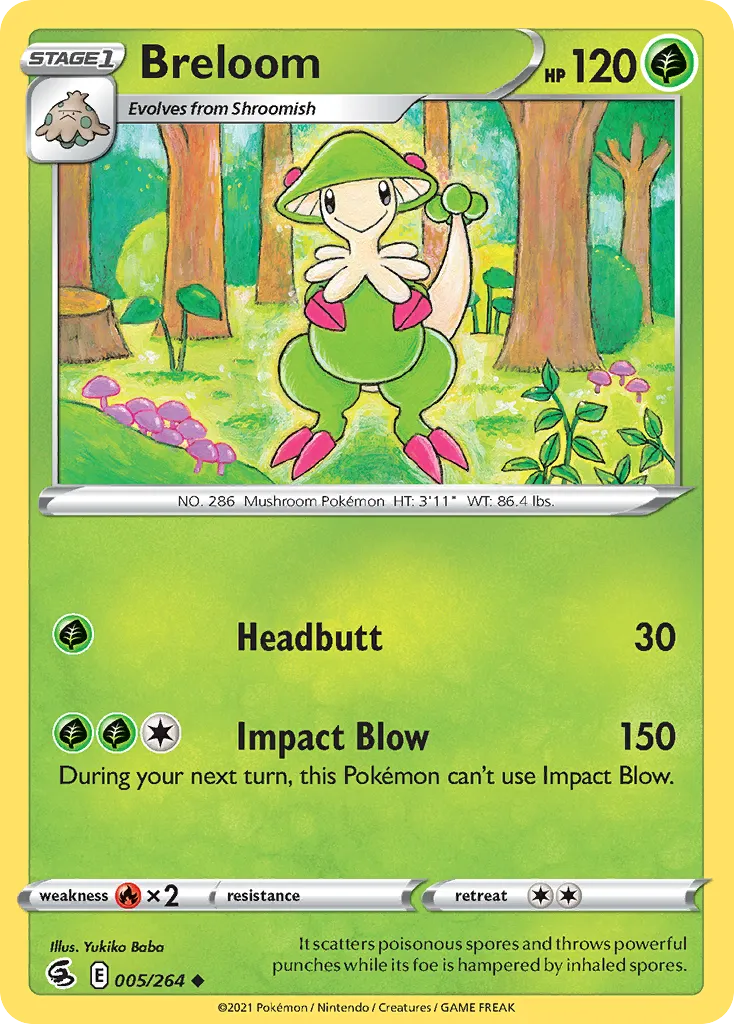 2021 Fusion Strike Breloom #005/264 Uncommon card image