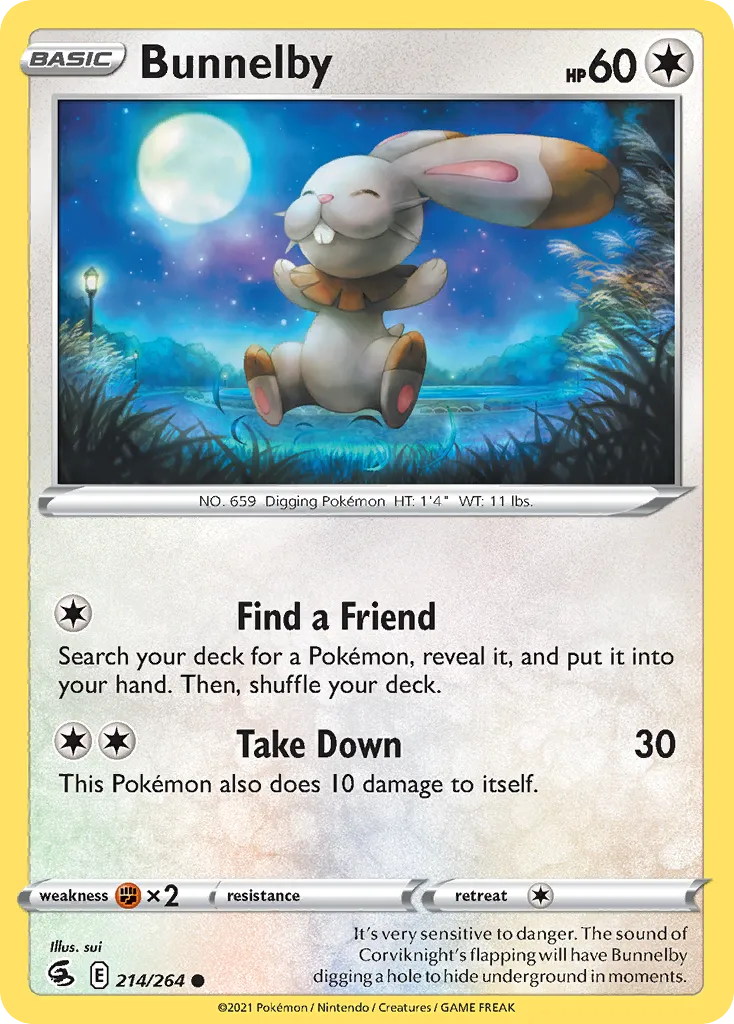 2021 Fusion Strike Bunnelby #214/264 Common card image