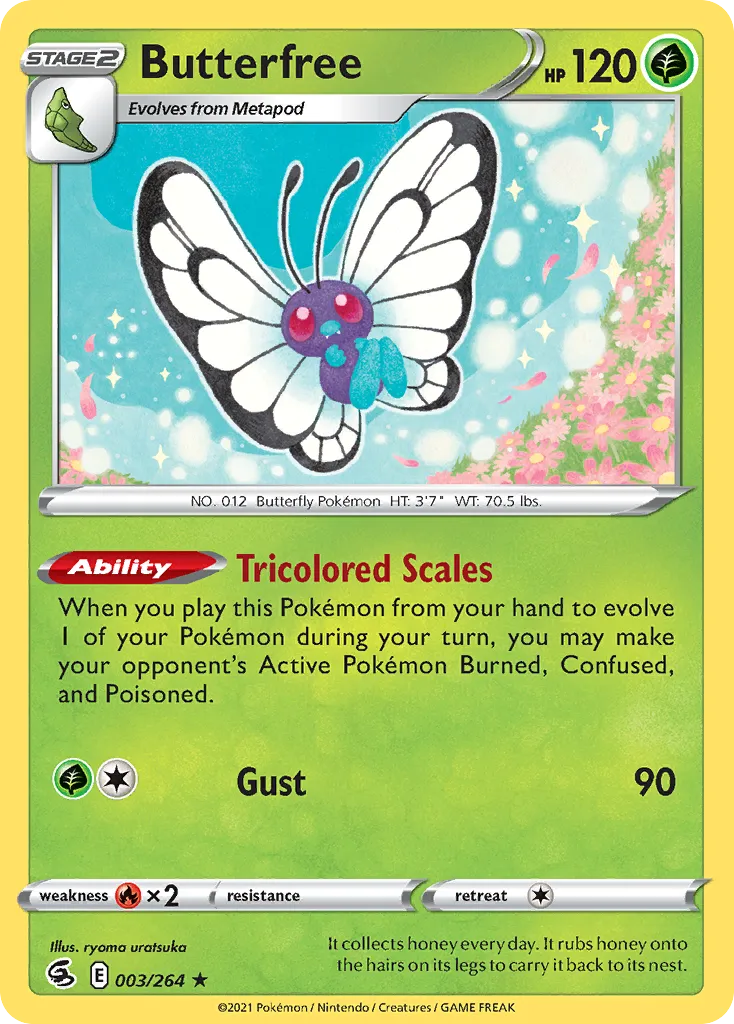 2021 Fusion Strike Butterfree Rare Holo #003/264 Rare Holo card image