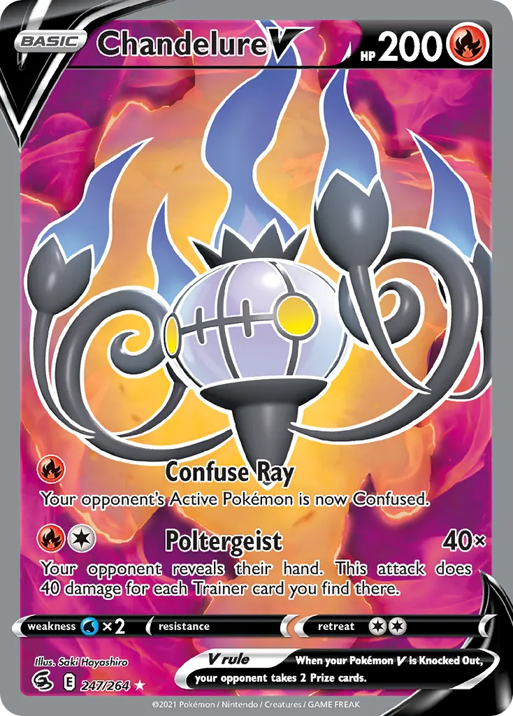 2021 Fusion Strike Chandelure V Rare Holo V #039/264 Rare Holo V card image