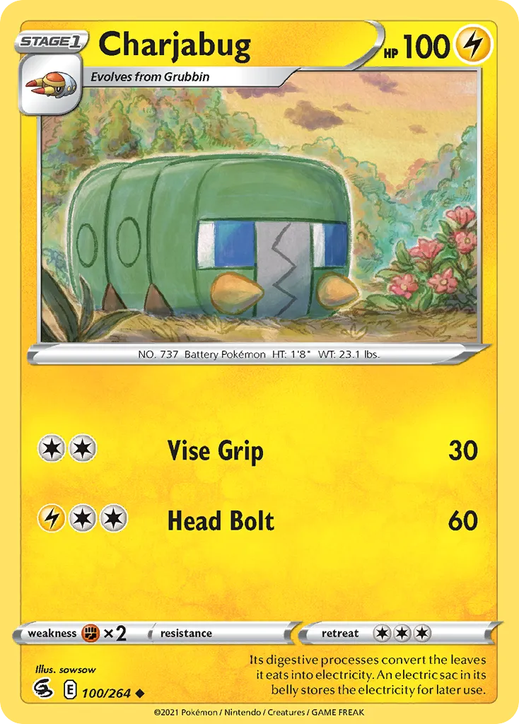 2021 Fusion Strike Charjabug Uncommon #100/264 Uncommon card image