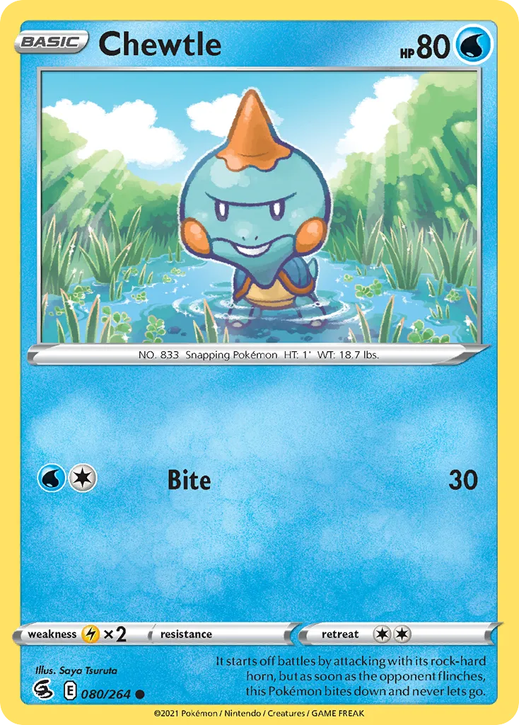 2021 Fusion Strike Chewtle Common #080/264 Common card image