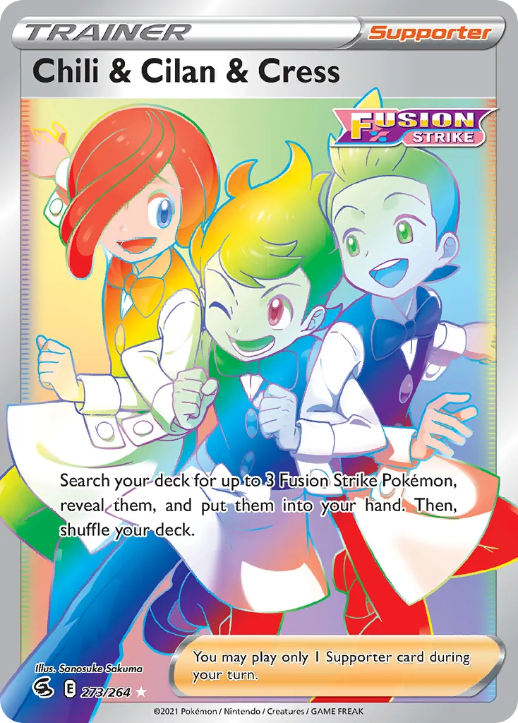 2021 Fusion Strike Chili & Cilan & Cress #273/264 Rare Rainbow card image