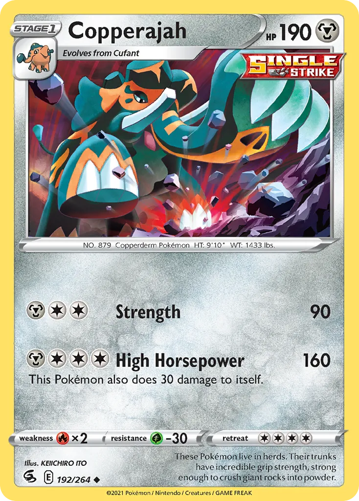 2021 Fusion Strike Copperajah #192/264 Uncommon card image