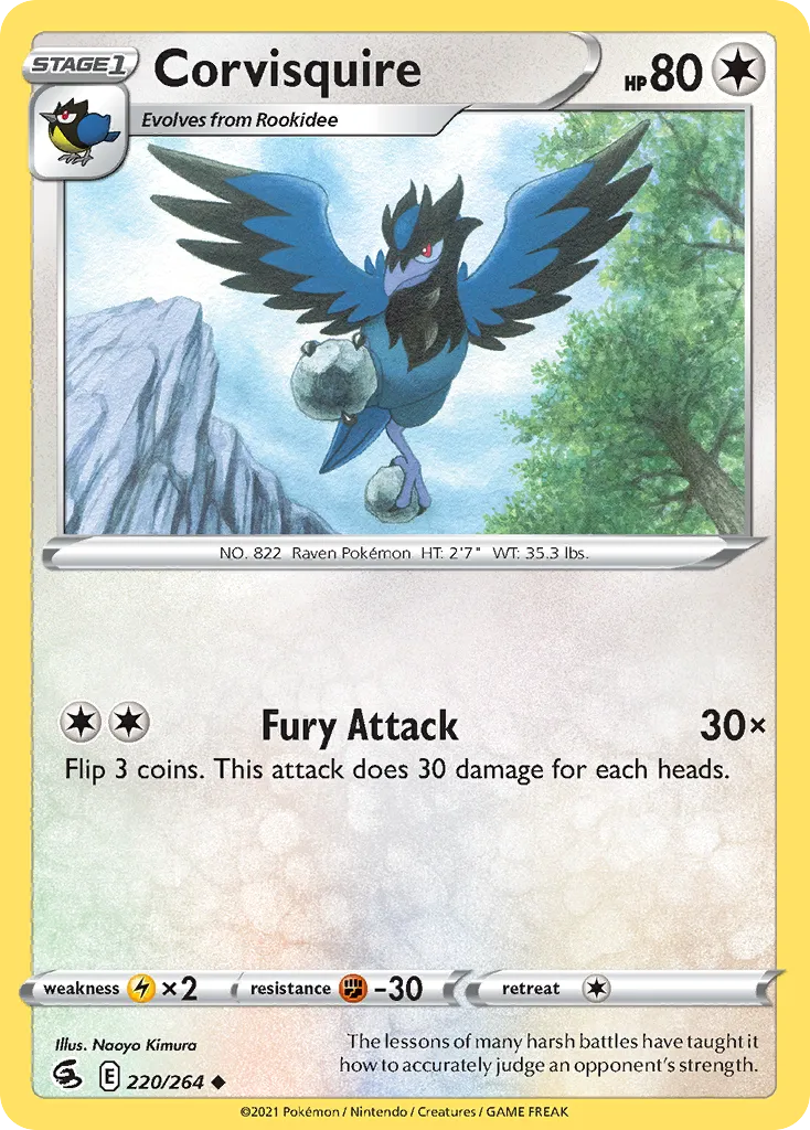 2021 Fusion Strike Corvisquire #220/264 Uncommon card image