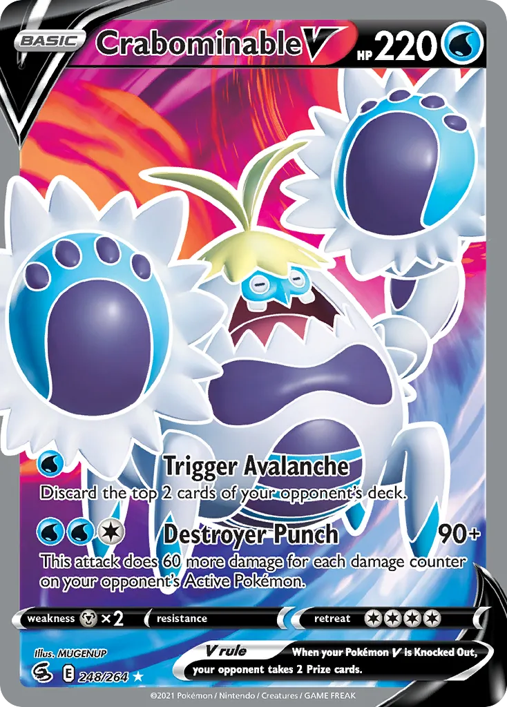 2021 Fusion Strike Crabominable V #248/264 Rare Ultra card image