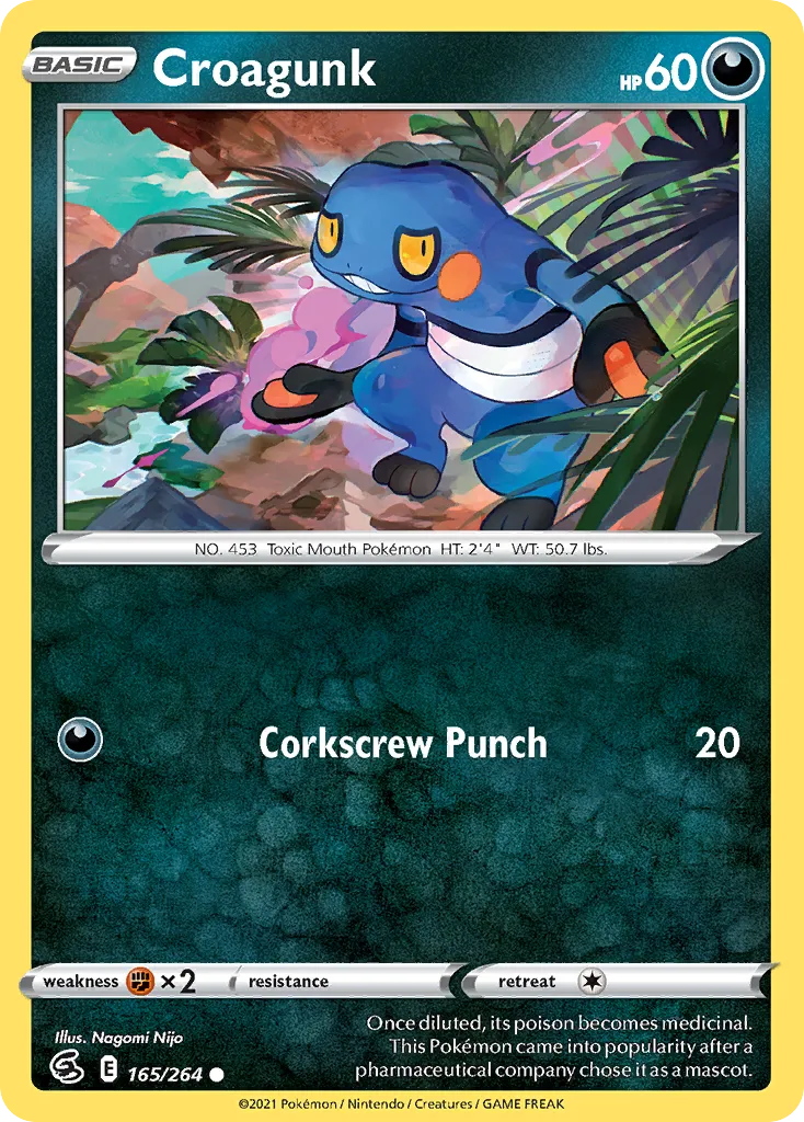 2021 Fusion Strike Croagunk #165/264 Common card image