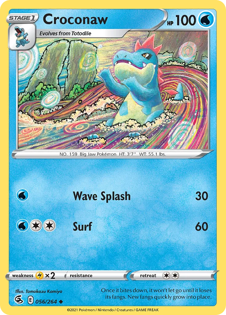 2021 Fusion Strike Croconaw #056/264 Uncommon card image