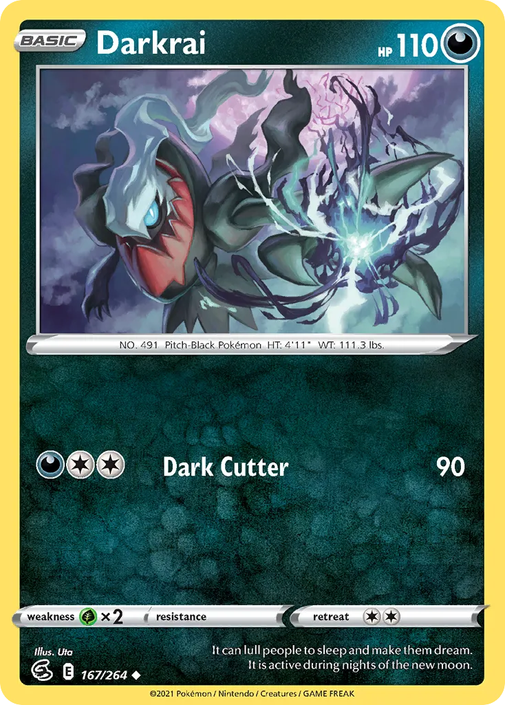 2021 Fusion Strike Darkrai #167/264 Uncommon card image