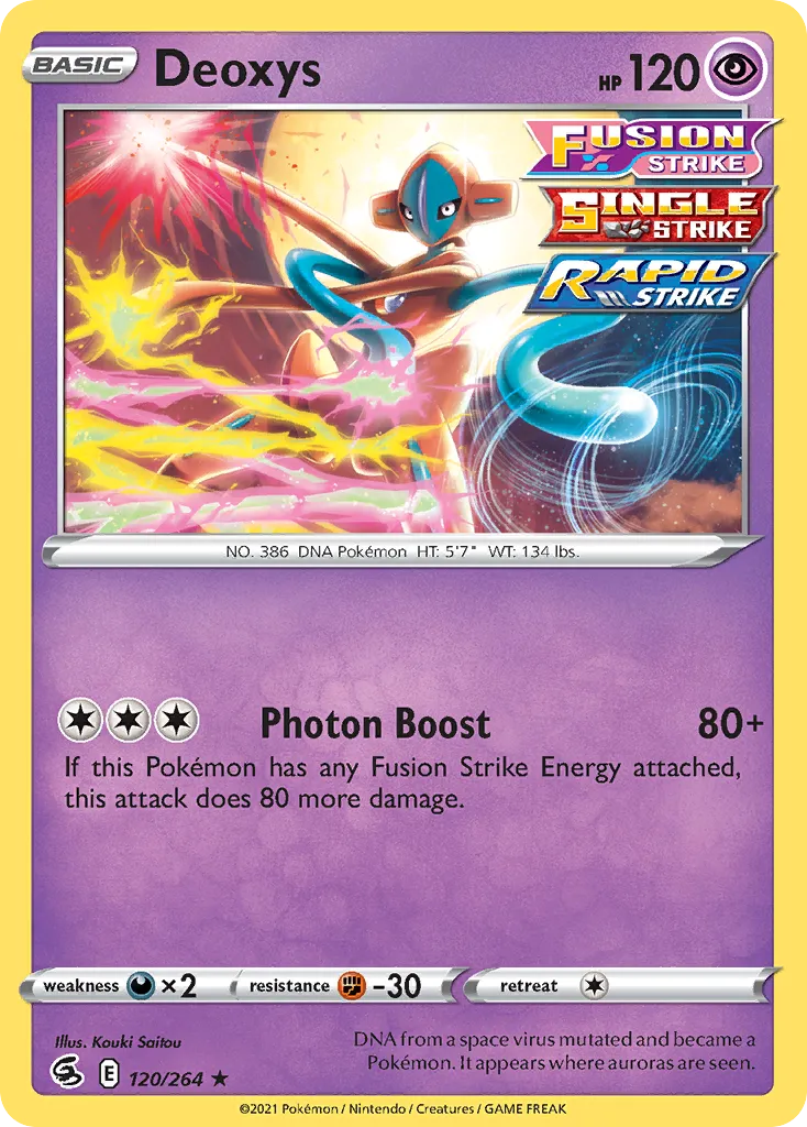 2021 Fusion Strike Deoxys Rare Holo #120/264 Rare Holo card image