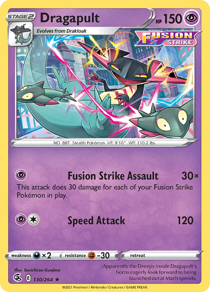 2021 Fusion Strike Dragapult Rare Holo #130/264 Rare Holo card image