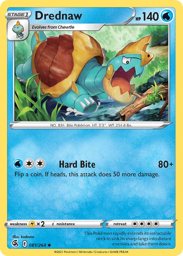 2021 Fusion Strike Drednaw #081/264 Uncommon card image