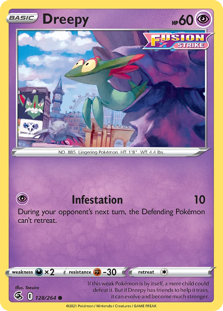 2021 Fusion Strike Dreepy #128/264 Common card image