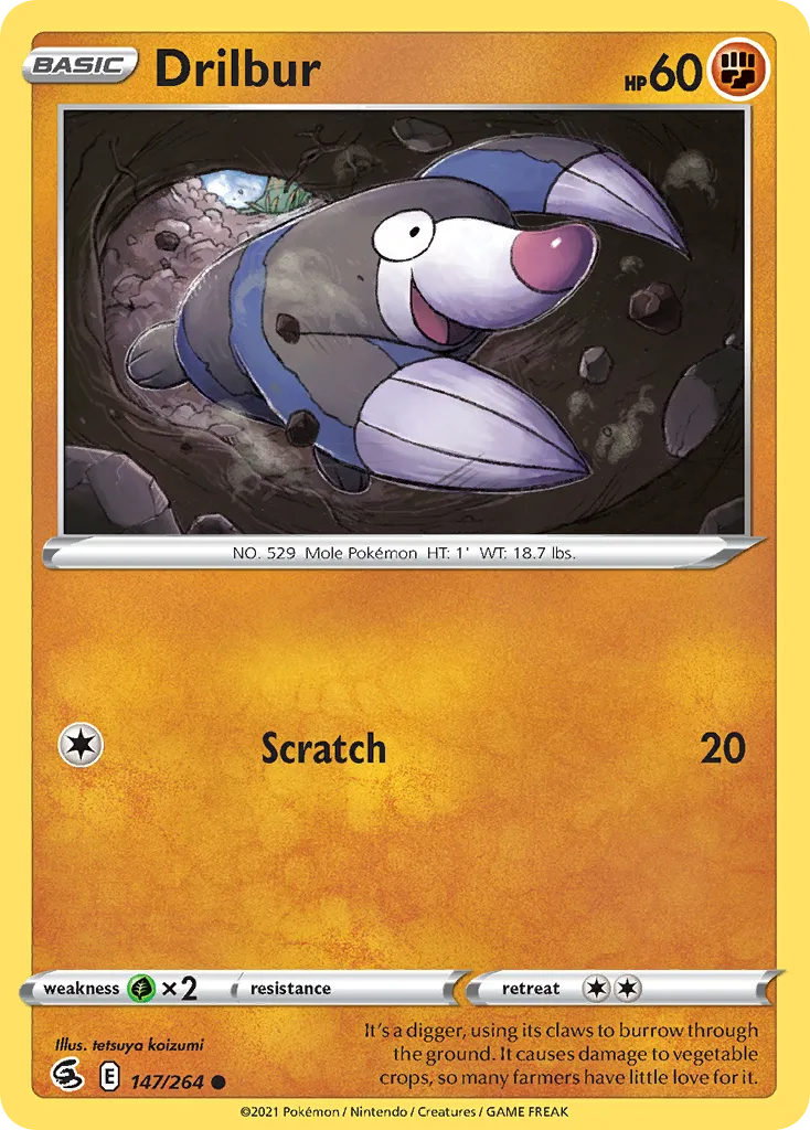 2021 Fusion Strike Drilbur #147/264 Common card image