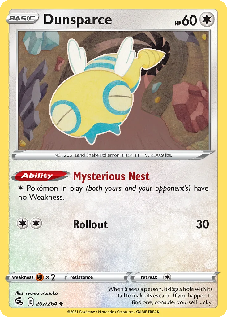 2021 Fusion Strike Dunsparce #207/264 Uncommon card image