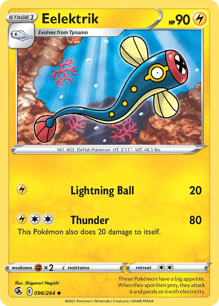 2021 Fusion Strike Eelektrik #096/264 Uncommon card image