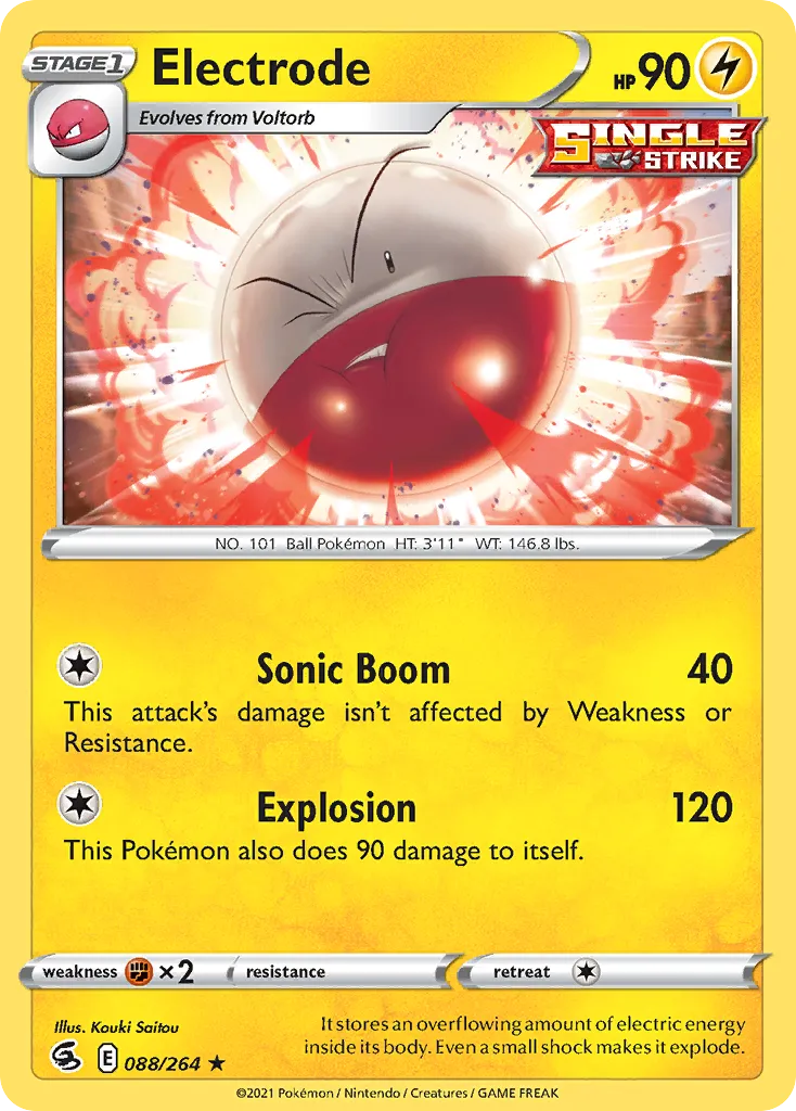 2021 Fusion Strike Electrode Rare #088/264 Rare card image