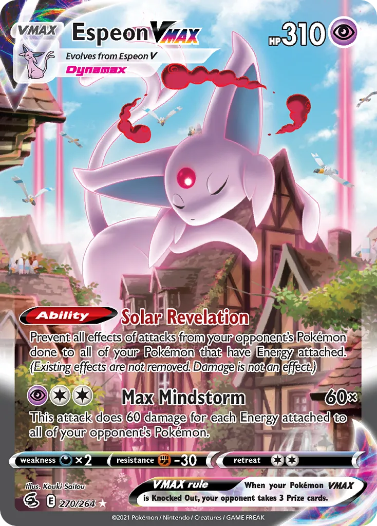 2021 Fusion Strike Espeon VMAX Rare Rainbow #270/264 Rare Rainbow card image