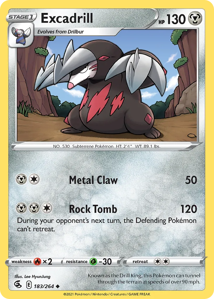 2021 Fusion Strike Excadrill #183/264 Uncommon card image