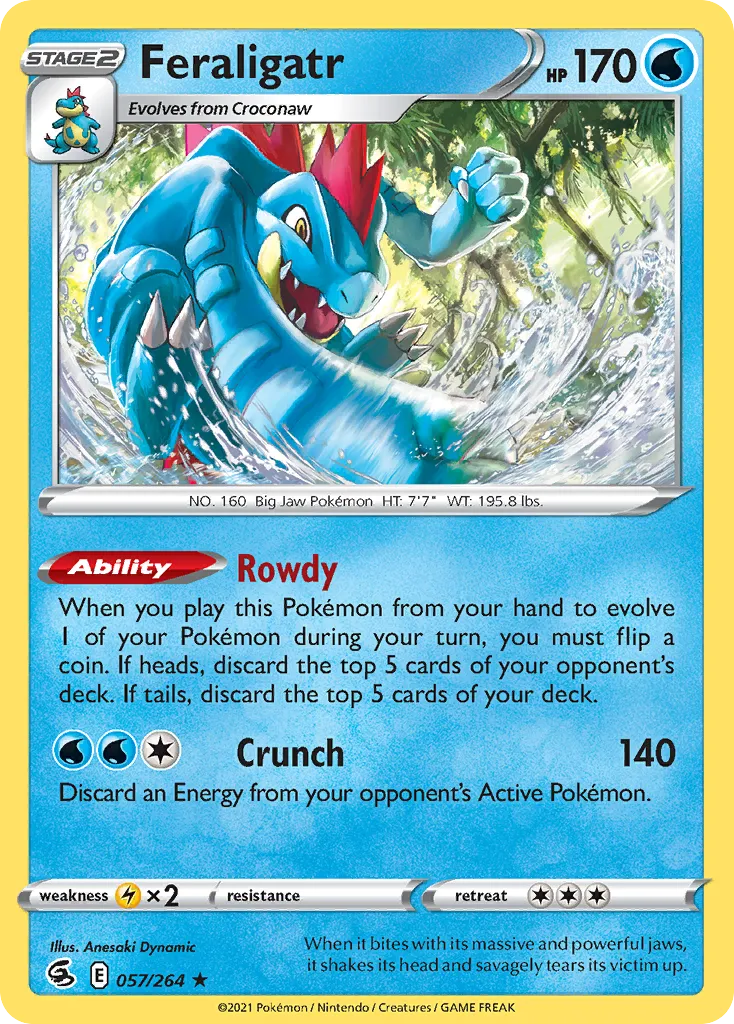 2021 Fusion Strike Feraligatr Rare Holo #057/264 Rare Holo card image