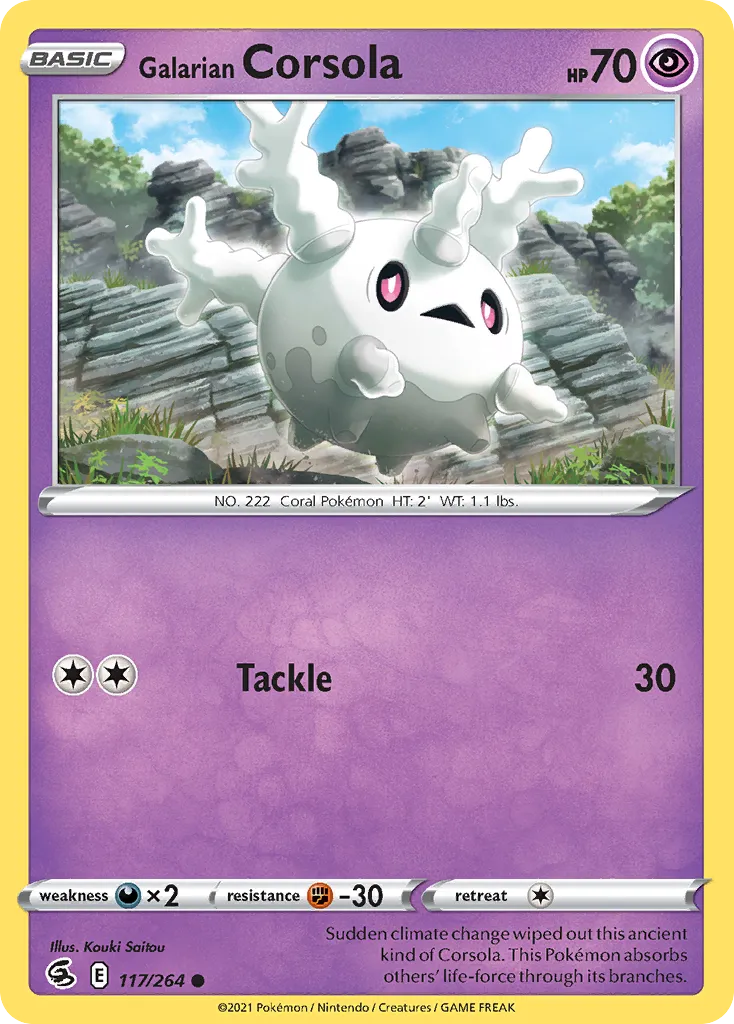 2021 Fusion Strike Galarian Corsola #117/264 Common card image