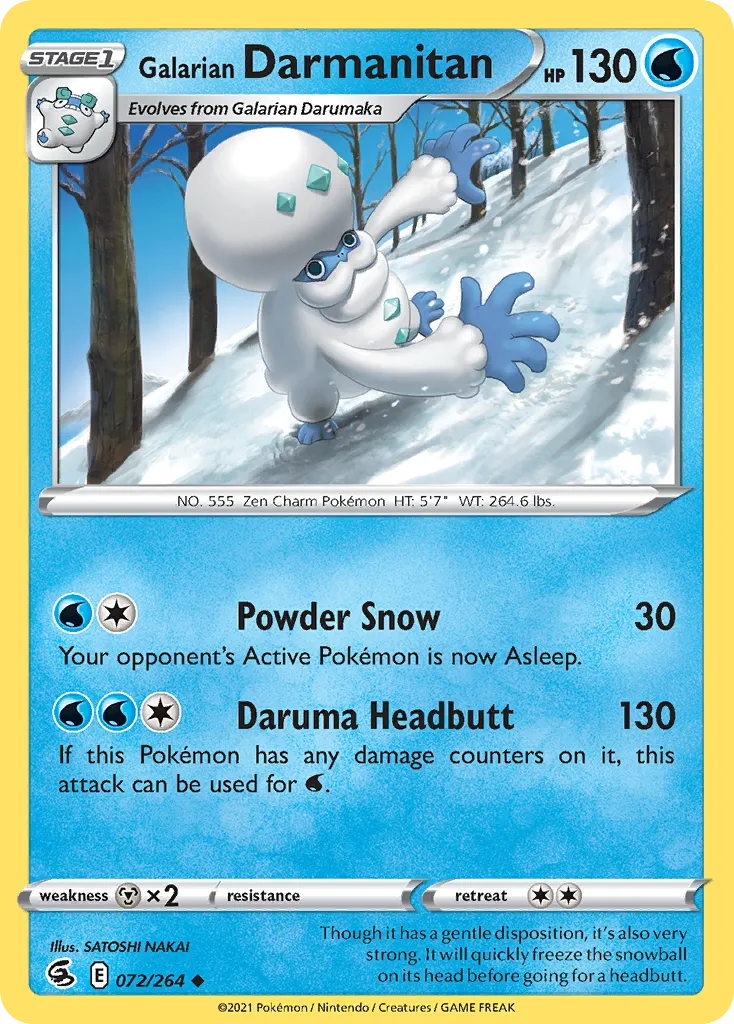 2021 Fusion Strike Galarian Darmanitan #072/264 Uncommon card image