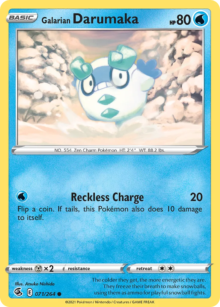 2021 Fusion Strike Galarian Darumaka Common #071/264 Common card image