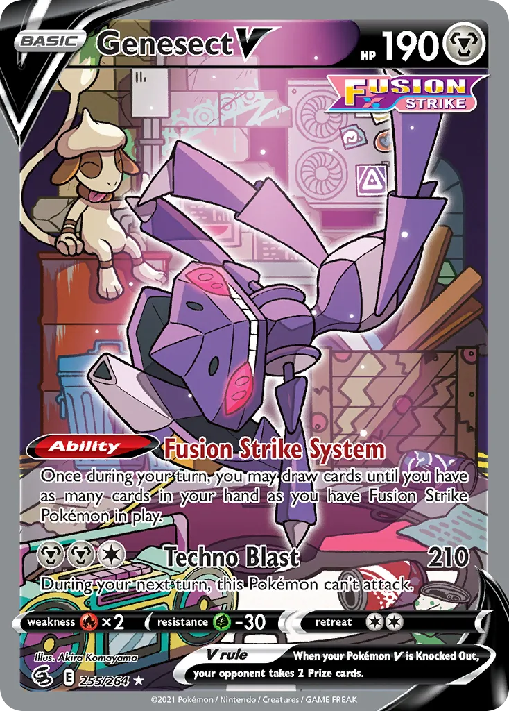 2021 Fusion Strike Genesect V #255/264 Rare Ultra card image