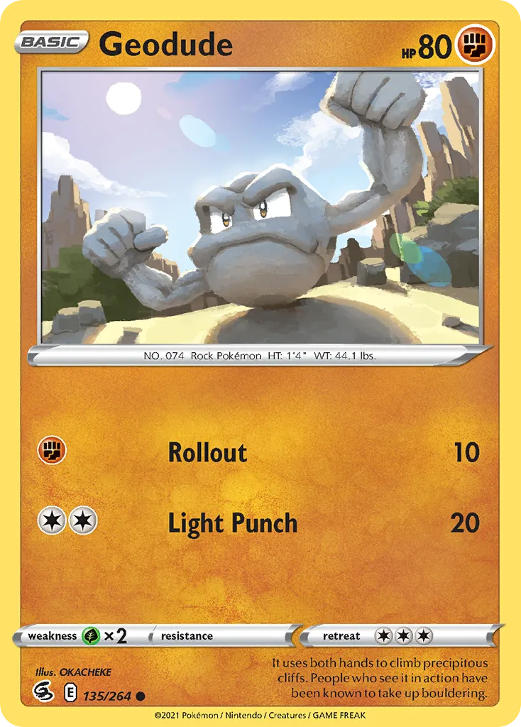 2021 Fusion Strike Geodude #135/264 Common card image
