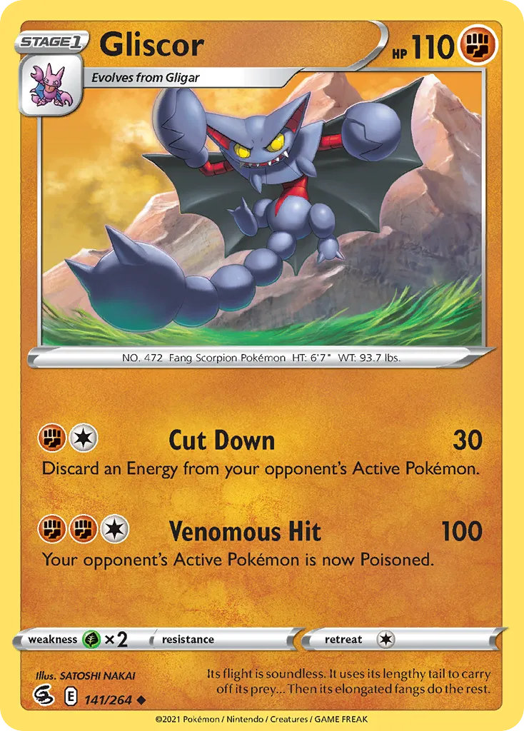2021 Fusion Strike Gliscor #141/264 Uncommon card image