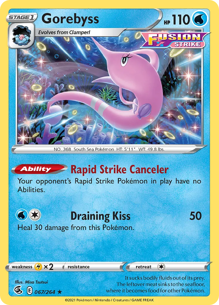 2021 Fusion Strike Gorebyss Rare #067/264 Rare card image