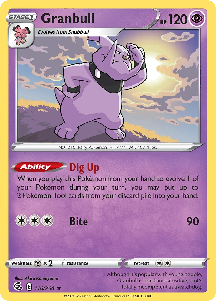 2021 Fusion Strike Granbull Rare #116/264 Rare card image